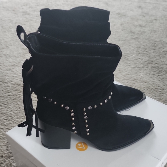 Venus Ankle Boots with Studded Detail - Picture 1 of 8